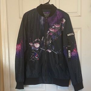 Mishka Black Bomber Eyeball Jacket with Spacecraft Design